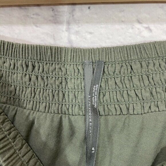 By Anthropologie Large Petite LP Crop Tube Top Green Eyelet Embroidered - Picture 2 of 9